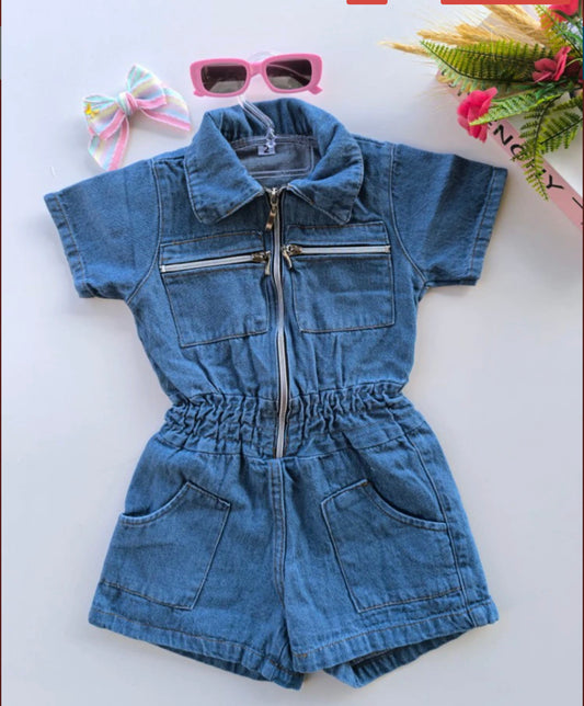 ES049 Jean Short Romper