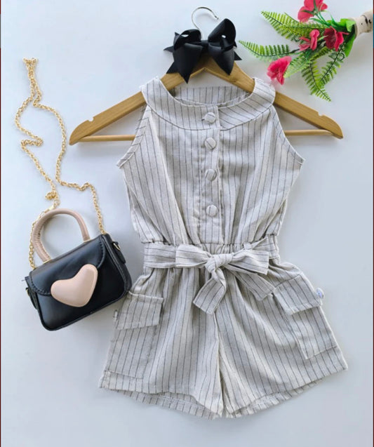 ES047 Striped beige Romper